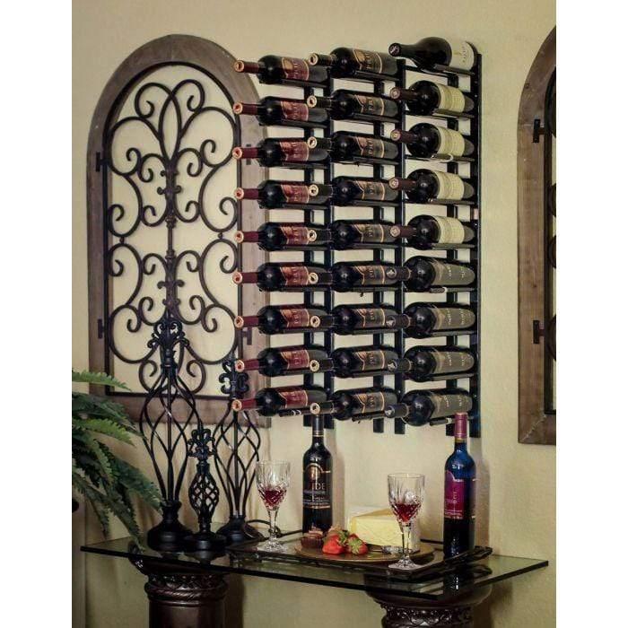 Ultra Wine Racks Straight Wall Rails - 1FT Metal Wine Racks (3 Bottles) PEG-1FT-BLK