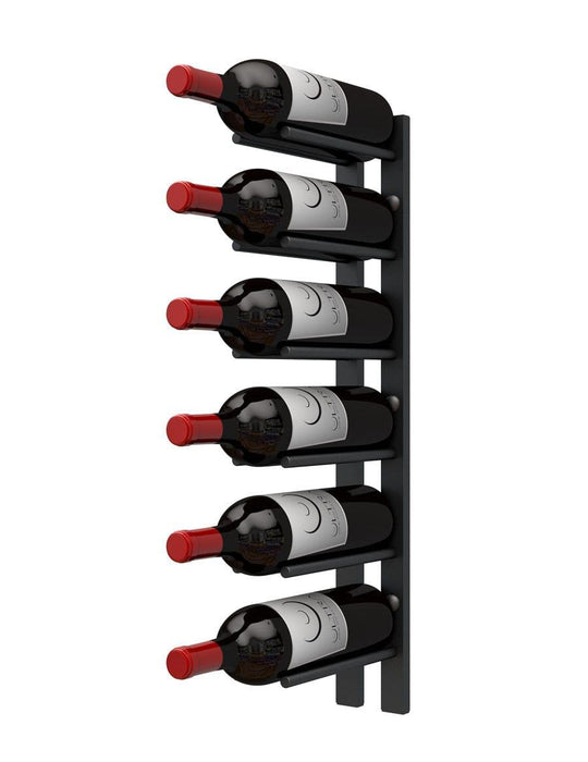 Ultra Wine Racks Straight Wall Rails - 2FT Metal Wine Racks (6 Bottles) PEG-2FT-BLK