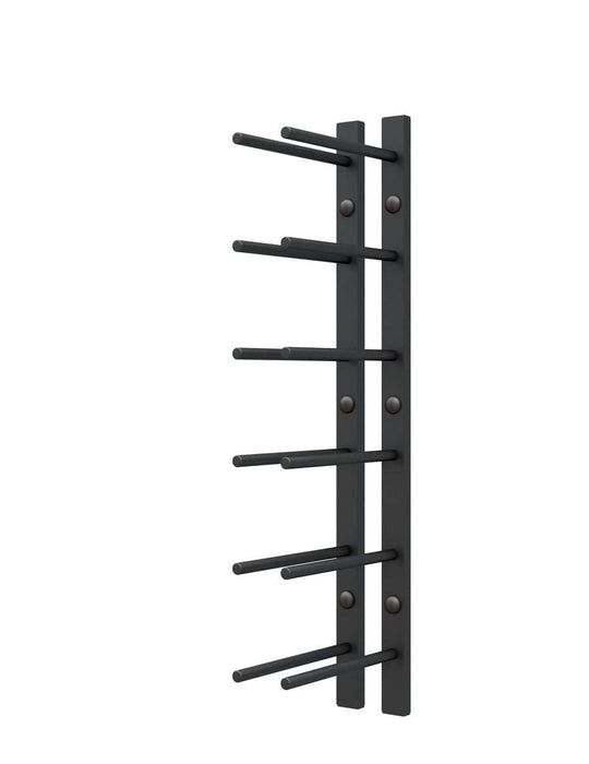 Ultra Wine Racks Straight Wall Rails - 2FT Metal Wine Racks (6 Bottles) PEG-2FT-BLK