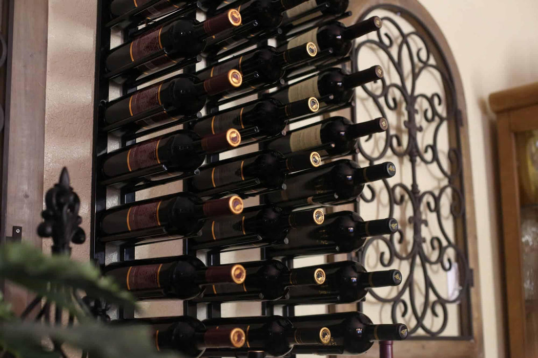 Ultra Wine Racks Straight Wall Rails - 2FT Metal Wine Racks (6 Bottles) PEG-2FT-BLK