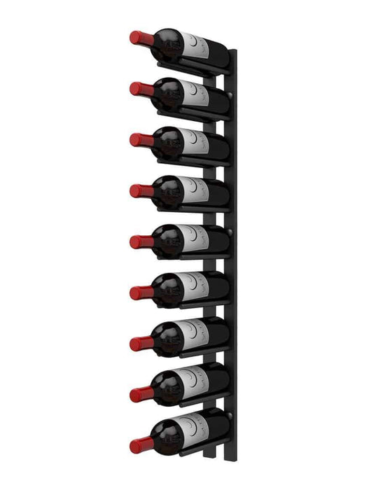 Ultra Wine Racks Straight Wall Rails - 3FT Metal Wine Racks (9 Bottles) PEG-3FT-BLK